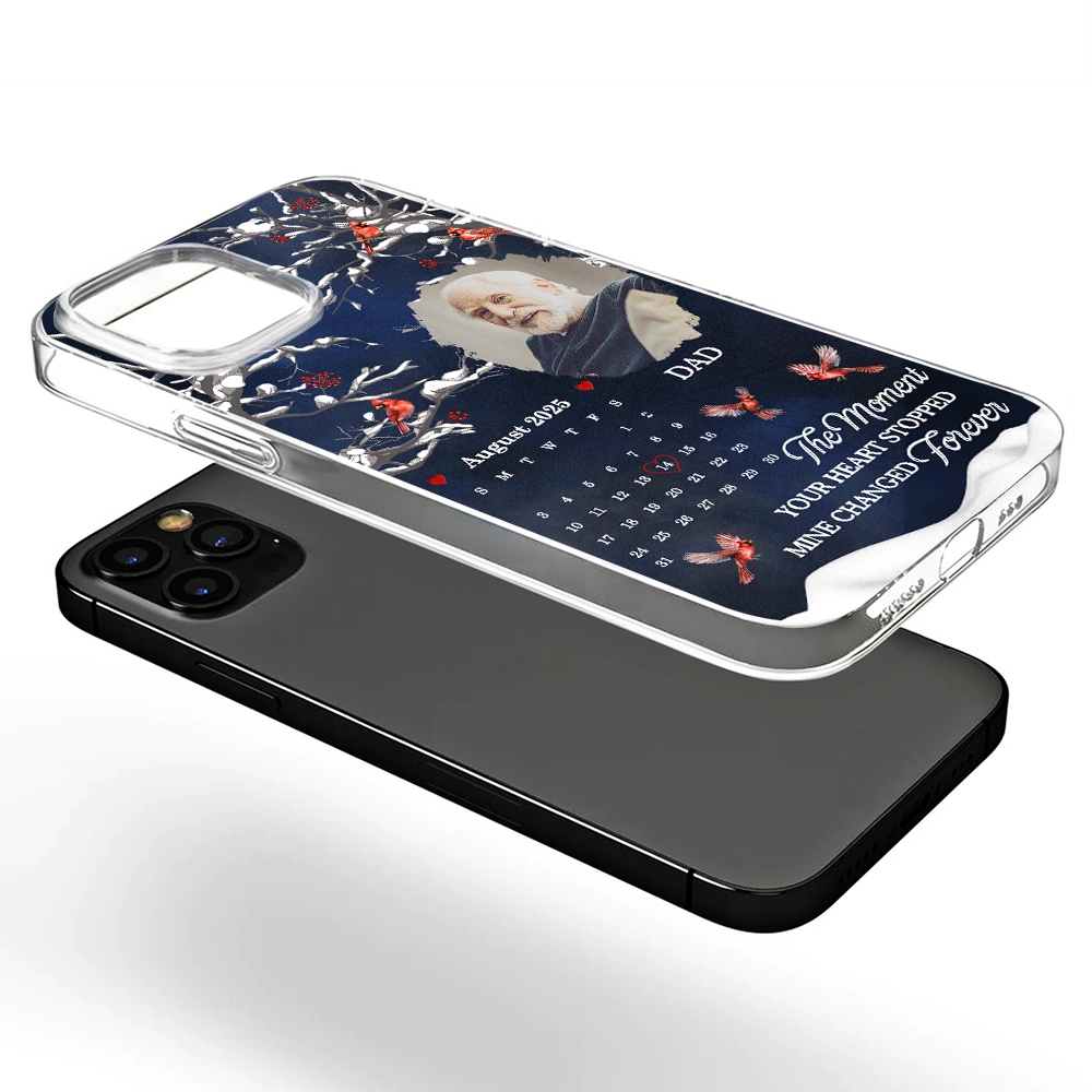 Memorial,Family,Sad - Custom Photo Calendar Memorial My Heart Changed Forever - Personalized Clear Phone Case
