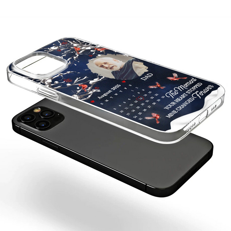 Memorial,Family,Sad - Custom Photo Calendar Memorial My Heart Changed Forever - Personalized Clear Phone Case