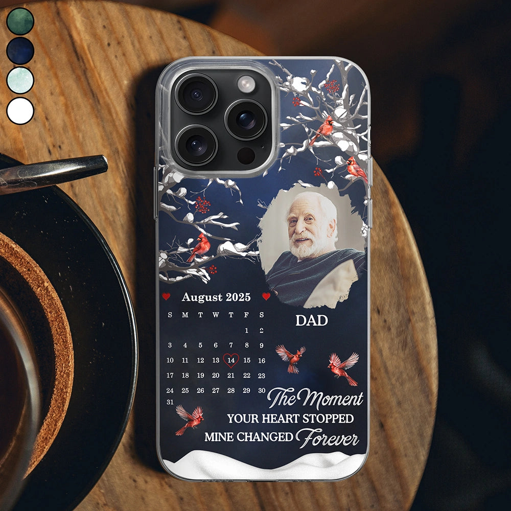 Memorial,Family,Sad - Custom Photo Calendar Memorial My Heart Changed Forever - Personalized Clear Phone Case