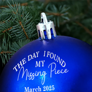 Gift For Couples, Christmas, Love, Anniversary - Custom Photo Calendar The Day I Found My Missing Piece - Personalized Ball Ornament