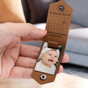 Gift For Father, New Dad, New baby, Love, Custom Photo - Custom Photo Calendar The Day You Became My Daddy Drive Safe - Personalized Leather Photo Keychain