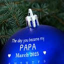 Christmas, New baby, New Dad, New Mom - Custom Photo Calendar The Day You Became My Mommy Daddy - Personalized Ball Ornament
