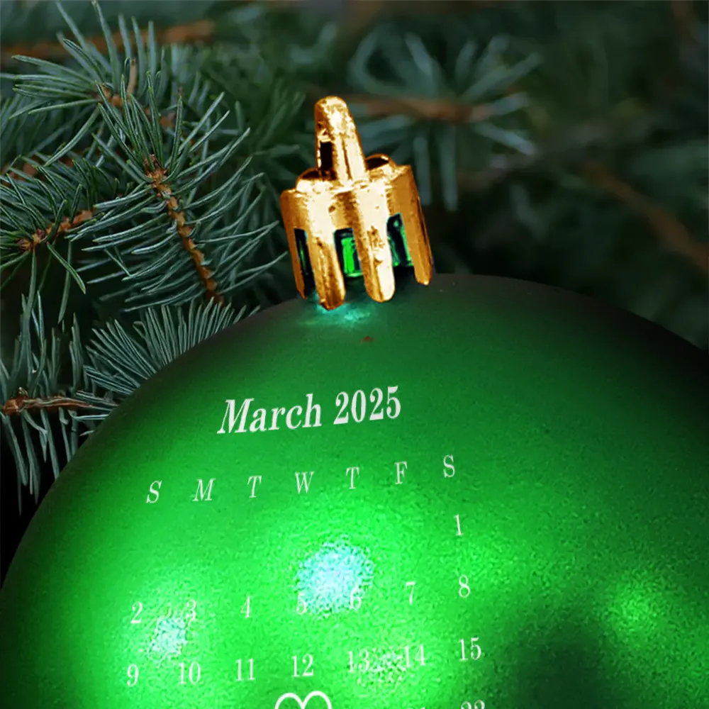 Family, Christmas, Memorial, Sad - Custom Photo Calendar The Moment Your Heart Stopped Memorial - Personalized Ball Ornament
