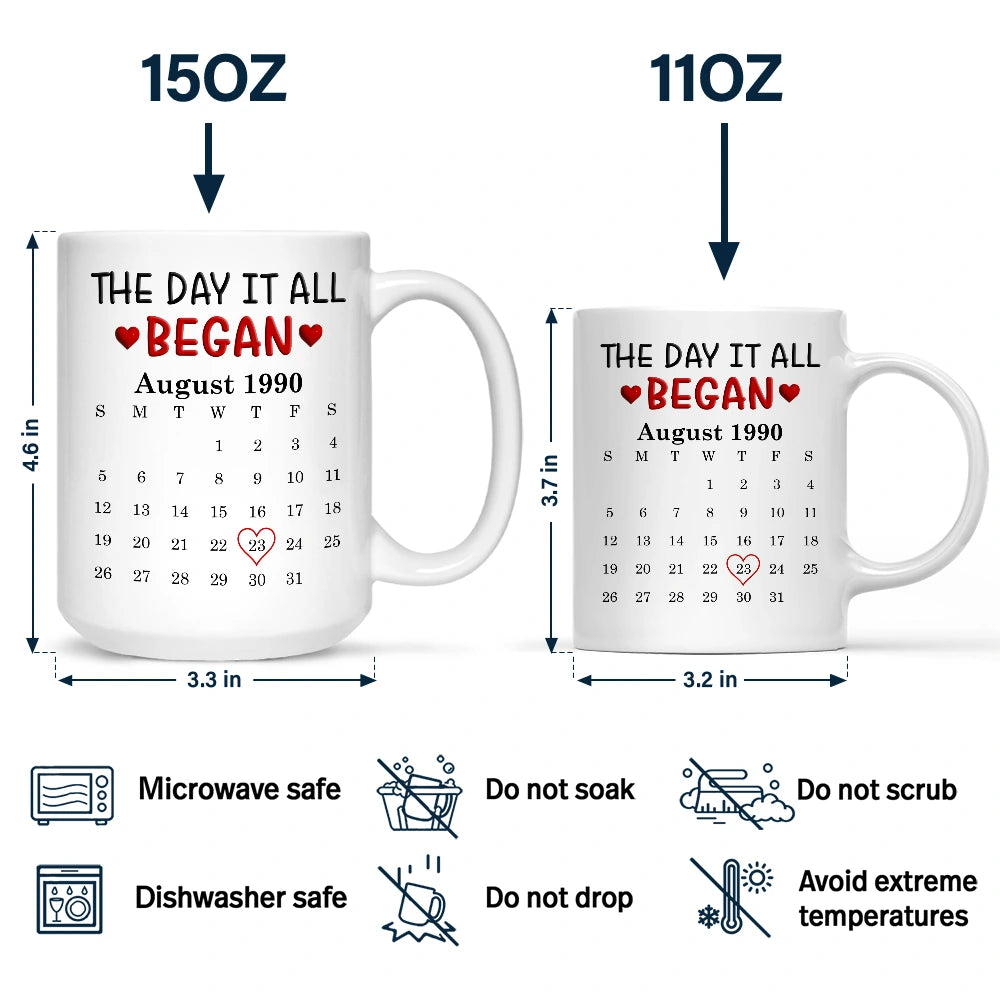 Gift For Husband,Gift For Couples,Custom Photo,Romantic,Upload Full Photo,Calendar - Custom Photo Calendar Together And Forever Yours - Personalized Mug