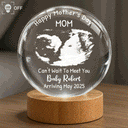 Custom Photo,New Mom,New baby,Love - Custom Photo Can't Wait To Meet You The Bump - Personalized Crystal Globe Lamp