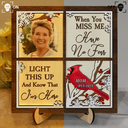 Gift For Yourself, Gift For Women, Gift For Men, Memorial, Sad, Gift For Son, Gift For Daughter - Custom Photo Cardinal They Fly Beside Us - Personalized LED Light Wooden Plaque