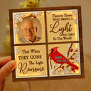 Gift For Yourself, Gift For Women, Gift For Men, Memorial, Sad, Gift For Son, Gift For Daughter - Custom Photo Cardinal They Fly Beside Us - Personalized LED Light Wooden Plaque