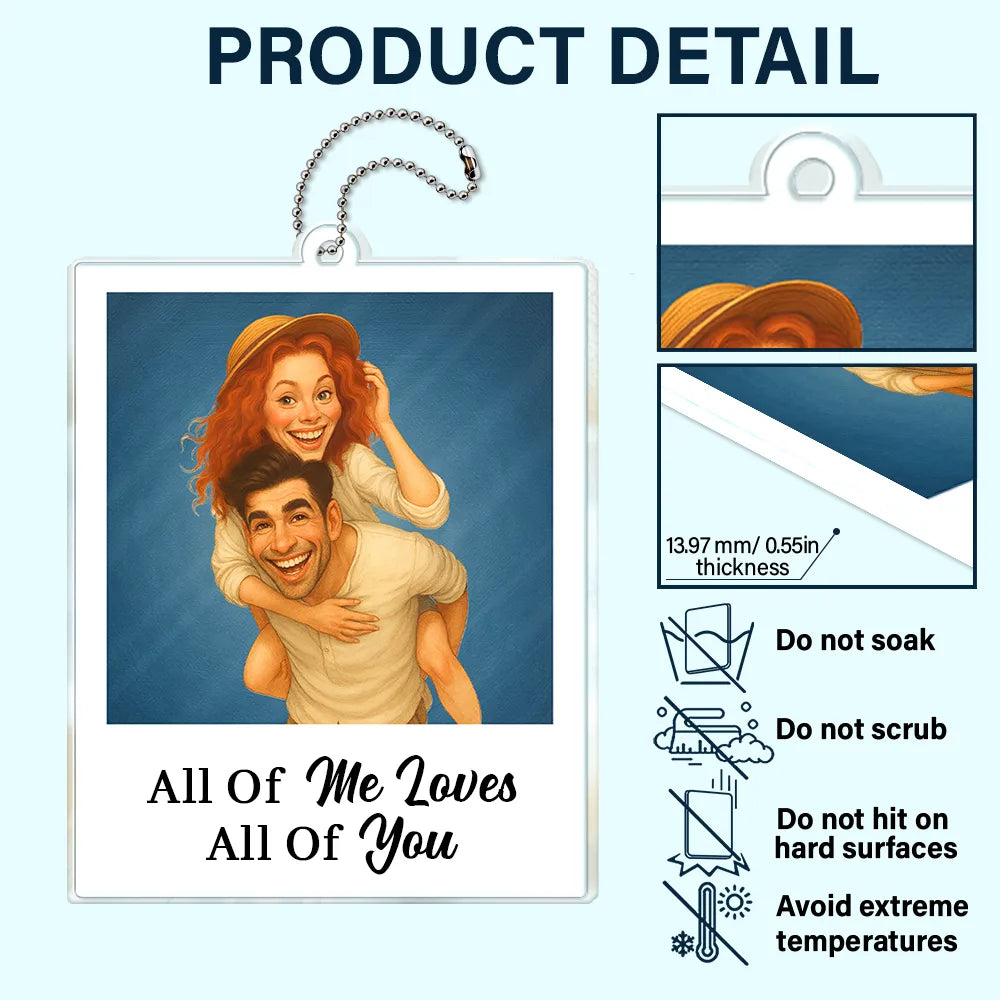 Gift For Wife,Gift For Husband,Gift For Couples,Gift For Girlfriend,Gift For Boyfriend,Funny,Family,Gift For Sibling - Custom Photo Caricature Funny Couple Drive Safe I Love You - Personalized Acrylic Car Hanger