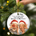 Christmas,Gift For Wife,Gift For Husband,Gift For Couples,Gift For Boyfriend,Gift For Girlfriend,Funny - Custom Photo Caricature Funny Couple Family I'm Yours No Returns - Personalized Circle Ceramic Ornament