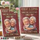 Custom Photo, Art Design, Gift For Couples, Old Couples, Humorous, Photo - Caricature - Remove BG - Custom Photo Caricature Vintage Annoying Each Other - Personalized Building Brick Blocks