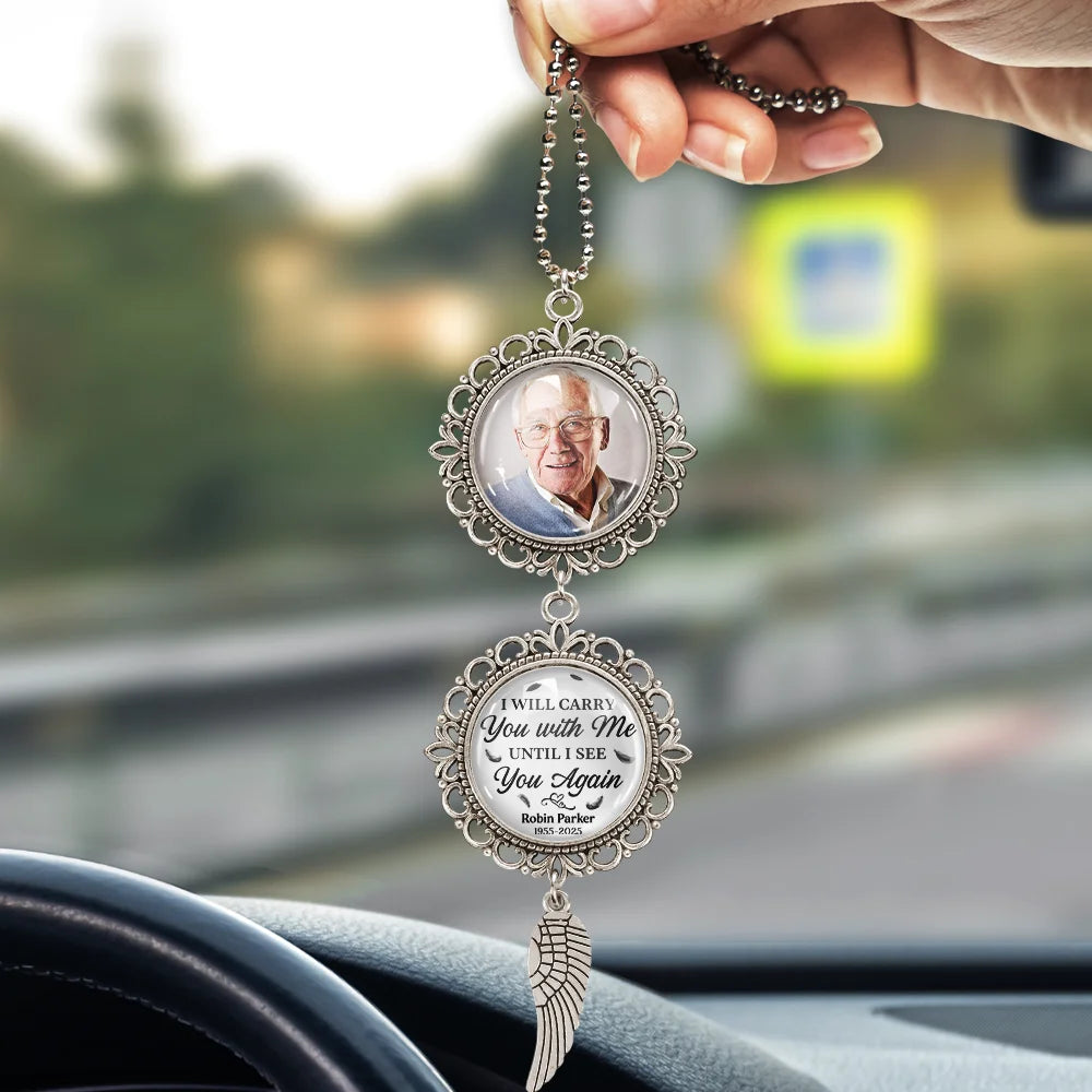 Memorial, Custom Photo, Gift For Mother, Happy - Custom Photo Carry You With Me Until I See You Again - Personalized Photo Pendant Charm