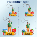 Top Market,Adorable,Art Design,Back To School,Gift For Kids,Photo - Cartoon Portrait - Custom Photo Cartoon Portrait First Day Of Kindergarten - Personalized Acrylic Keychain