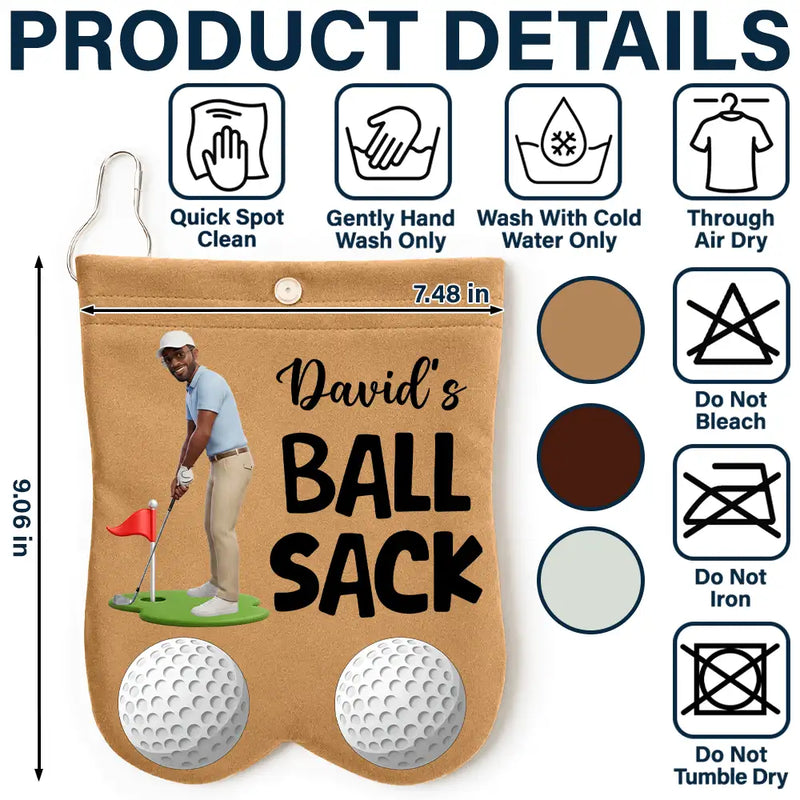 Custom Photo Cartoon Portrait Golf Lovers Ball Sack - Personalized Golf Ball Sacks - Custom Photo Cartoon Portrait Golf Lovers Ball Sack - Personalized Golf Ball Sacks