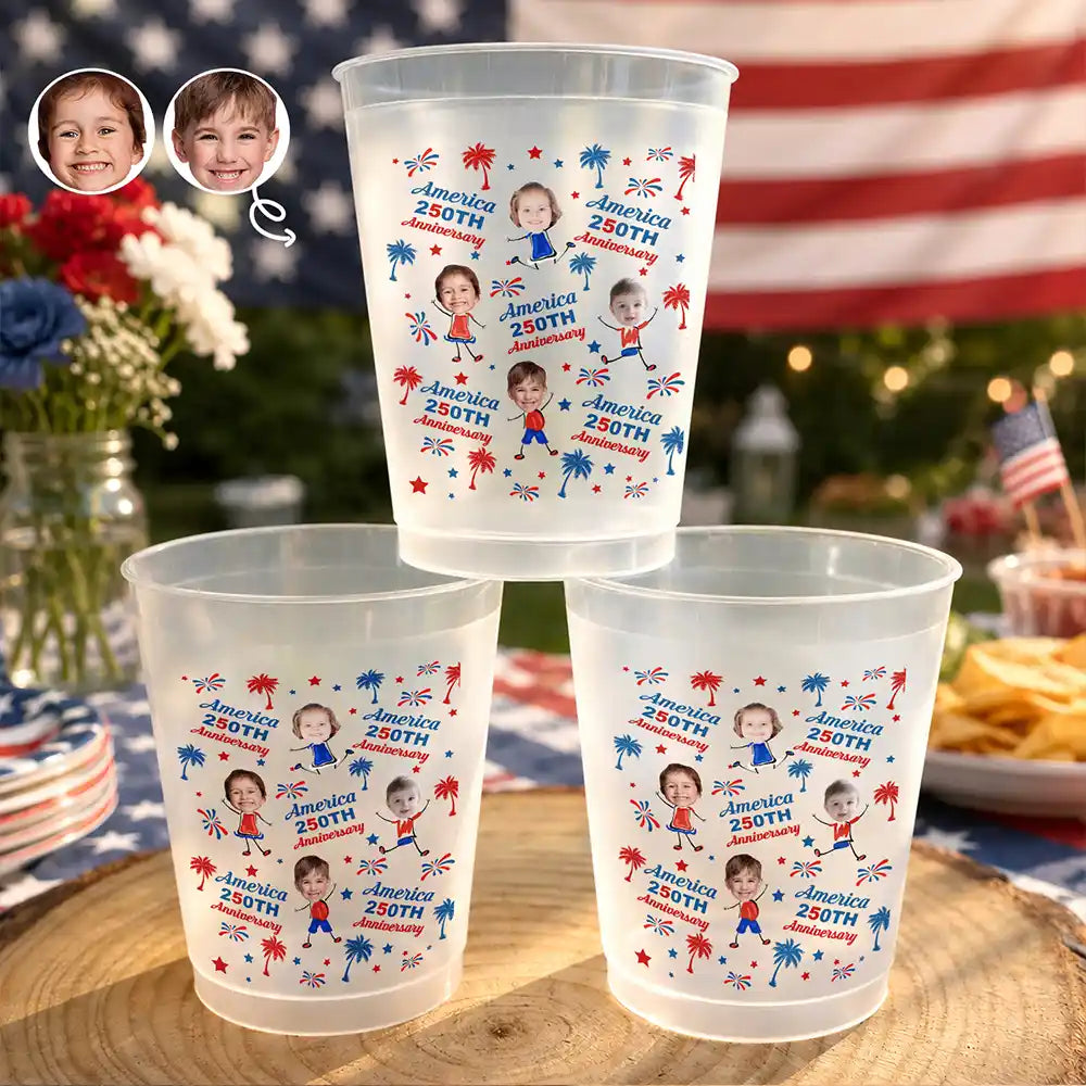 Custom Photo Celebrating A250 Party Family Party - Personalized Frosted Cups