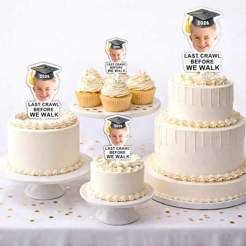 Graduation, Happy, Dad - Daughters (Adult), Gift For Daughter, Mom - Daughters (Adult), Dad - Sons, Gift For Son, Mom - Sons - Custom Photo Childhood Look Who's Graduated - Personalized Acrylic Cake Topper