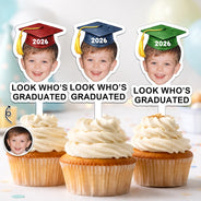 Graduation, Happy, Dad - Daughters (Adult), Gift For Daughter, Mom - Daughters (Adult), Dad - Sons, Gift For Son, Mom - Sons - Custom Photo Childhood Look Who's Graduated - Personalized Acrylic Cake Topper