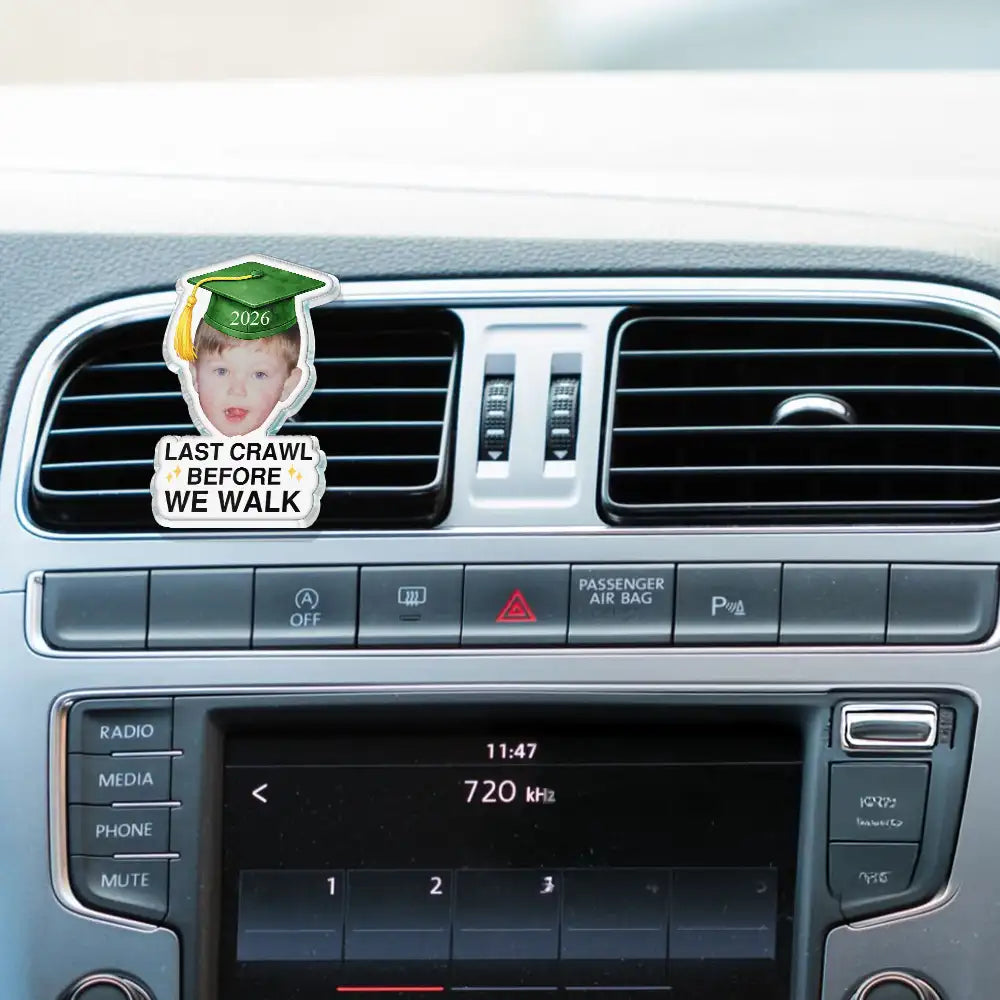 Family,Graduation,Funny,Happy,Gift For Daughter,Gift For Son,Gift For Bestie - Custom Photo Childhood Look Who's Graduated - Personalized Acrylic Car Vent Clip