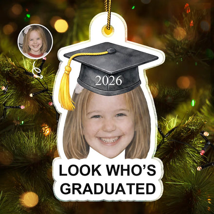 Custom Photo Childhood Look Who's Graduated - Personalized Custom Shaped Acrylic Ornament