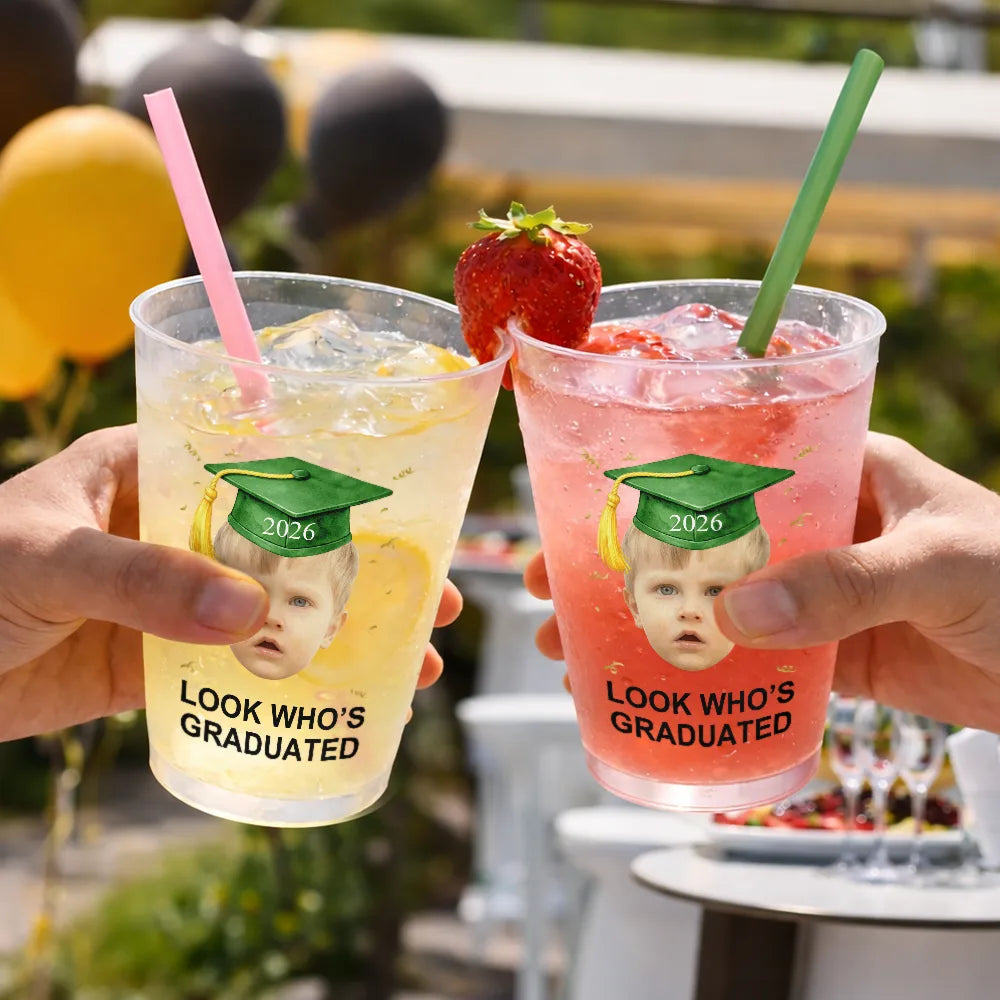 Gift For Women,Gift For Men,Graduation,Custom Photo,Happy,Gift For Yourself - Custom Photo Childhood Look Who's Graduated - Personalized Frosted Cups
