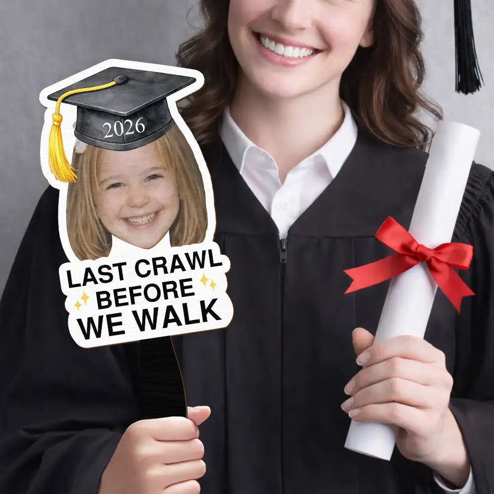Family, Graduation, Funny, Happy, Gift For Daughter, Gift For Son - Custom Photo Childhood Look Who's Graduated - Personalized Graduation Handheld Fan