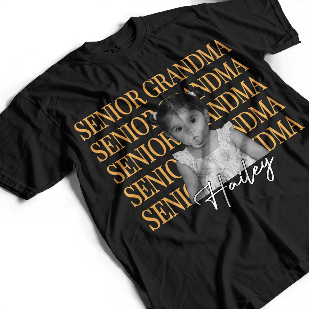 Graduation, Gift For Mother, Happy, Funny - Custom Photo Childhood Senior Mom - Personalized T Shirt