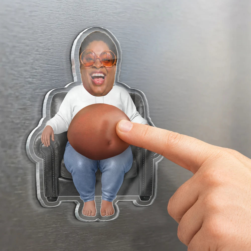 Gift For Father,Custom Photo,Humorous,Cut-Face Photo - Custom Photo Chilling Dad Bod - Personalized Squishy Acrylic Fridge Magnet