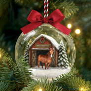 Custom Photo,Farm,Gift For Yourself,Happy,Gift For Women,Gift For Men,Christmas - Custom Photo Christmas Animal Farm - Personalized 3D Acrylic Ball Ornament