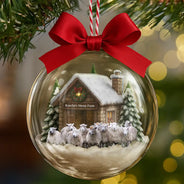 Custom Photo,Farm,Gift For Yourself,Happy,Gift For Women,Gift For Men,Christmas - Custom Photo Christmas Animal Farm - Personalized 3D Acrylic Ball Ornament