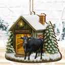 Custom Photo,Farm,Gift For Yourself,Happy,Gift For Women,Gift For Men,Christmas - Custom Photo Christmas Animal Farm - Personalized Custom Shaped Wooden Ornament