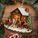 Custom Photo,Farm,Gift For Yourself,Happy,Gift For Women,Gift For Men,Christmas - Custom Photo Christmas Animal Farm - Personalized Custom Shaped Wooden Ornament