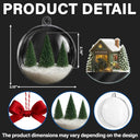 Custom Photo,Happy,Christmas,Farm - Christmas Barn Cattle Farm - Personalized 3D Acrylic Ball Ornament