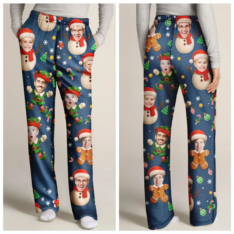 Christmas, Funny, Gift For Couples, Gift For Husband, Gift For Wife, Parents, Gift For Grandparents, Family, Gift For Sibling - Custom Photo Christmas Characters Funny Face - Personalized Pajama Pants