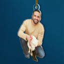 Photo Hobby Ornament,Gift For Yourself,Farm,Custom Photo,Gift For Women,Gift For Men,Christmas,Happy - Custom Photo Christmas Chicken Farmer Decorations - Personalized Acrylic Photo Ornament