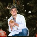 Photo Hobby Ornament,Gift For Yourself,Farm,Custom Photo,Gift For Women,Gift For Men,Christmas,Happy - Custom Photo Christmas Chicken Farmer Decorations - Personalized Acrylic Photo Ornament