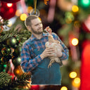 Photo Hobby Ornament,Gift For Yourself,Farm,Custom Photo,Gift For Women,Gift For Men,Christmas,Happy - Custom Photo Christmas Chicken Farmer Decorations - Personalized Acrylic Photo Ornament