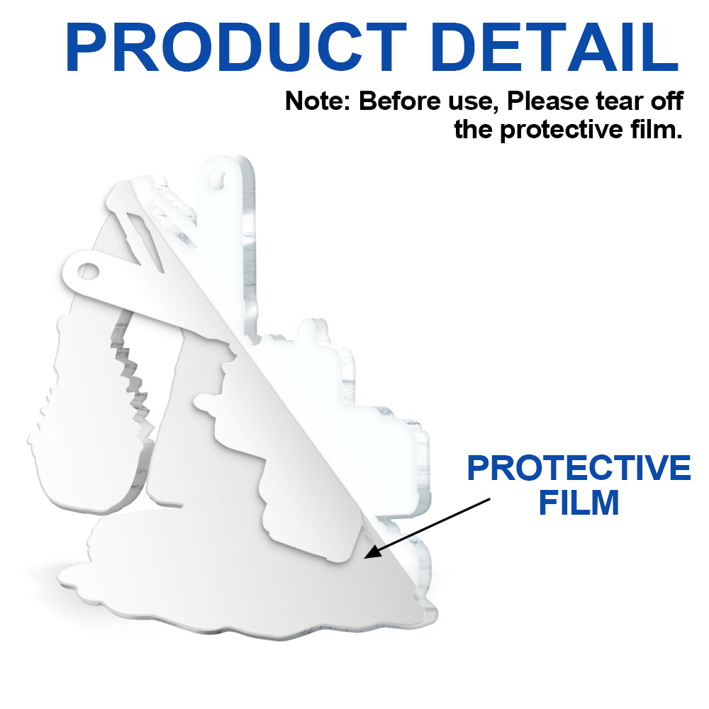 Custom Photo,Christmas,Happy,Gift For Kids - Custom Photo Christmas Excavator Construction - Personalized Custom Shaped Acrylic Ornament