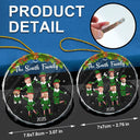 Funny, Family, Gift For Sibling, Parents, Gift For Grandparents - Custom Photo Christmas Family Elves - Personalized Circle Glass Ornament