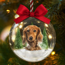 Custom Photo,Happy,Christmas,Pet Lovers - Custom Photo Christmas Pet Face Dog Cat Lover - Personalized 3D Acrylic Ball Ornament