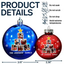 Christmas,Happy,Family - Custom Photo Christmas Tree - Personalized Ball Ornament