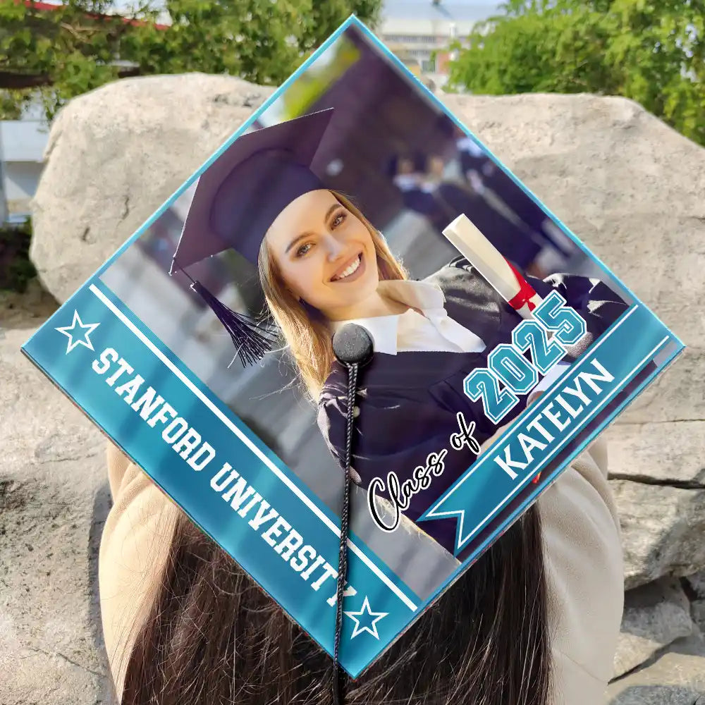 Graduation,Gift For Yourself,Happy,Custom Phot - Custom Photo Class Of For Grad - Personalized Graduation Cap Topper