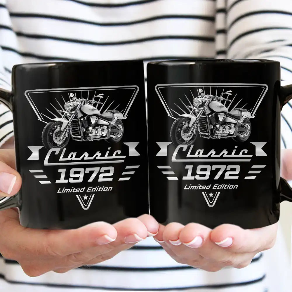 Gift For Father,Custom Photo,Proud,Remove BG Photo - Custom Photo Classic Car Limited Edition - Personalized Black Mug