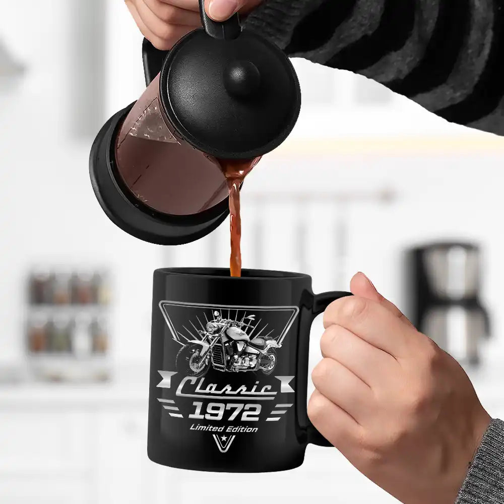 Gift For Father,Custom Photo,Proud,Remove BG Photo - Custom Photo Classic Car Limited Edition - Personalized Black Mug