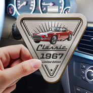 Gift For Father,Custom Photo,Proud,Remove BG Photo - Custom Photo Classic Car Limited Edition - Personalized Custom Shaped Car Visor Clip