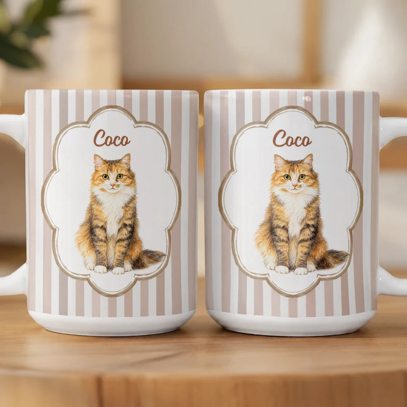 Dog Lovers,Pet Lovers,Cat Lovers,Photo - Colored Pencil ,Playful - Custom Photo Colored Pencil Sketch Dog Cat Pet Portrait - Personalized Mug