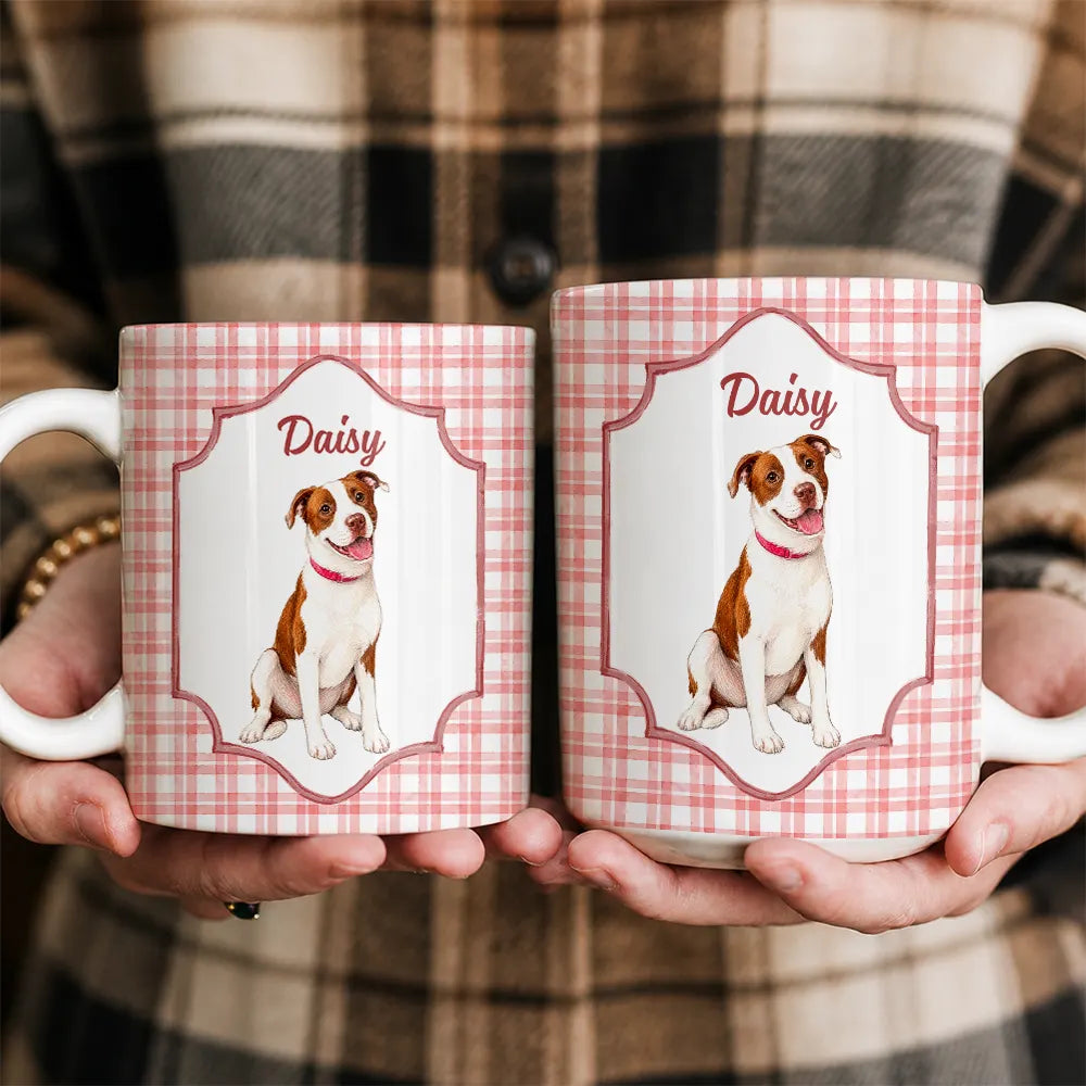 Dog Lovers,Pet Lovers,Cat Lovers,Photo - Colored Pencil ,Playful - Custom Photo Colored Pencil Sketch Dog Cat Pet Portrait - Personalized Mug