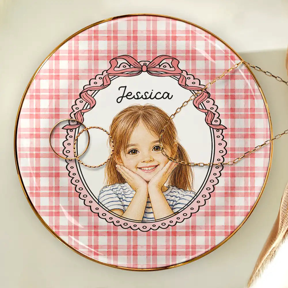 Custom Photo,Art Design,Pet Lovers,Playful,Photo - Colored Pencil  - Custom Photo Colored Pencil Sketch Funny Dog Cat Pet - Personalized Ring Dish