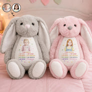 Adorable,Art Design,Back To School,Gift For Kids,Photo - Colored Pencil - Custom Photo Colored Pencil Sketch Kids Affirmation I Am Kind Brave & Smart - Personalized Soft Toy Bunny