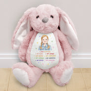 Adorable,Art Design,Back To School,Gift For Kids,Photo - Colored Pencil - Custom Photo Colored Pencil Sketch Kids Affirmation I Am Kind Brave & Smart - Personalized Soft Toy Bunny