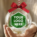 Custom Photo,Christmas,Happy - Custom Photo Company Corporate Team Club Logo - Personalized 3D Acrylic Ball Ornament
