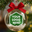 Custom Photo,Christmas,Happy - Custom Photo Company Corporate Team Club Logo - Personalized 3D Acrylic Ball Ornament
